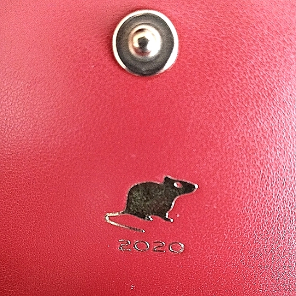 ❤ COACH Tan & Red Signature Monogram 'Year of the Rat Wallet' NWT! - Picture 10 of 12